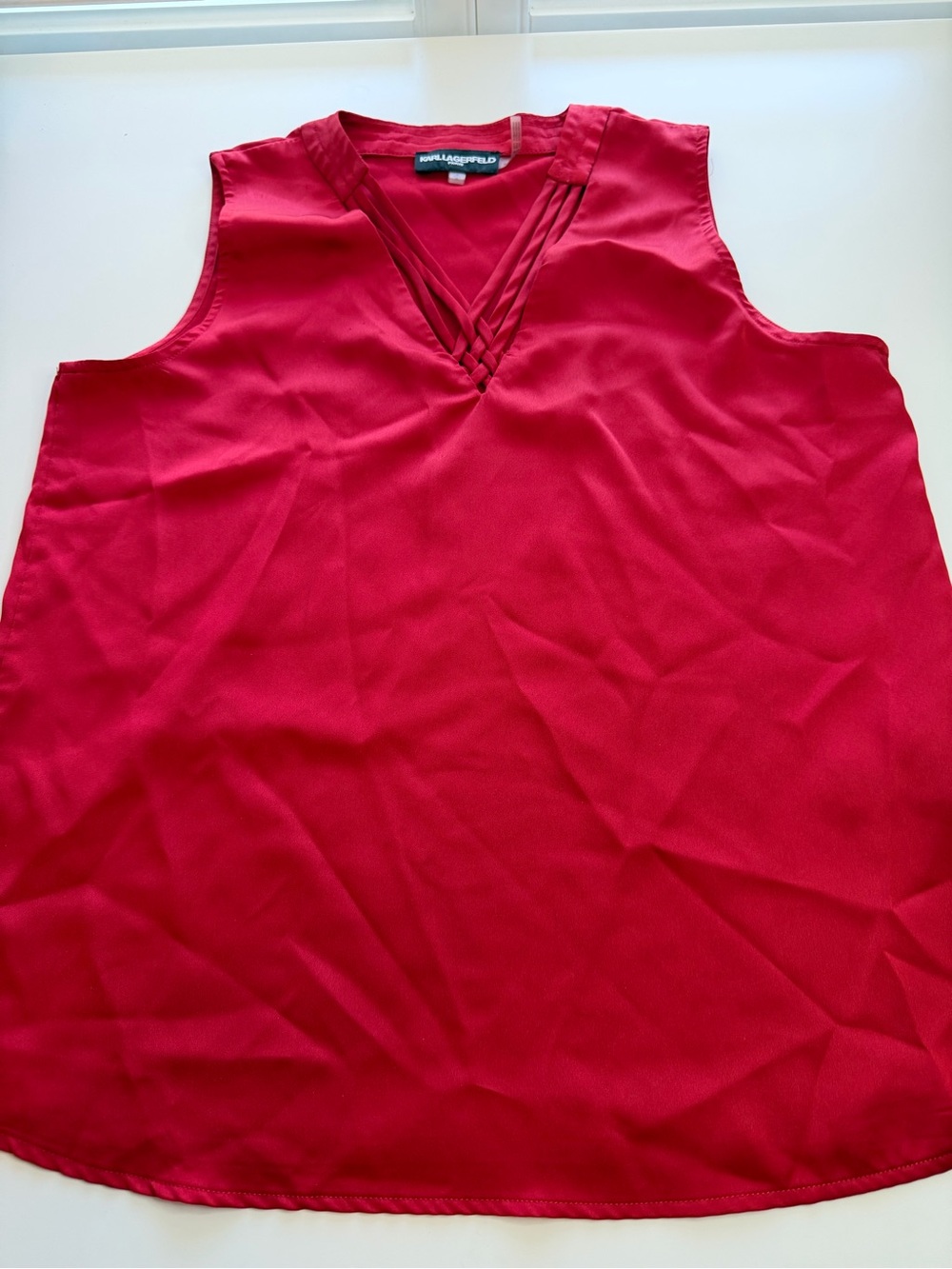 Karl Lagerfeld Bright Red Sleeveless V-Neck Camisole